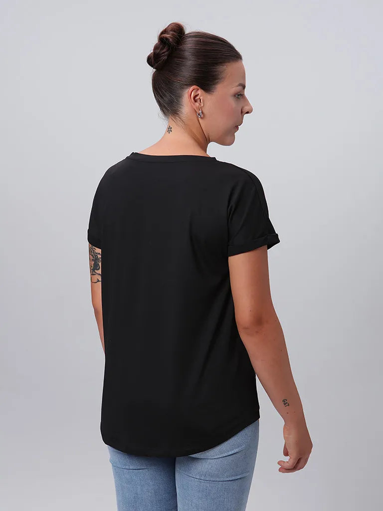Damen-T-Shirt Loap Byra Schwarz