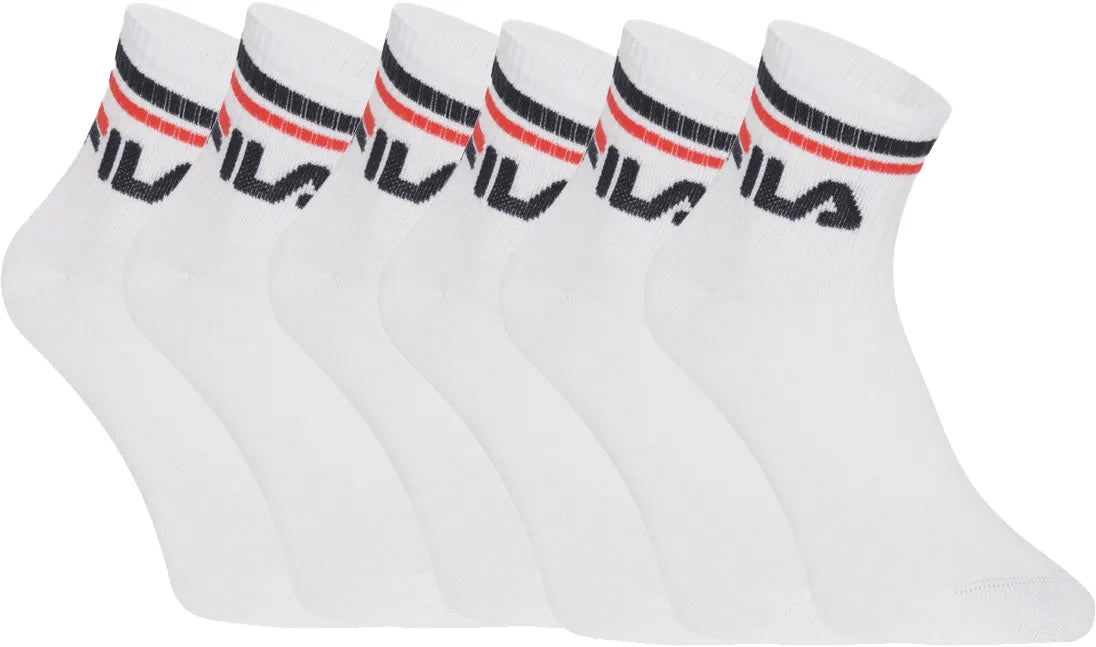 Fila Quarter Sokken 6-Pack Uni Wit 39-42