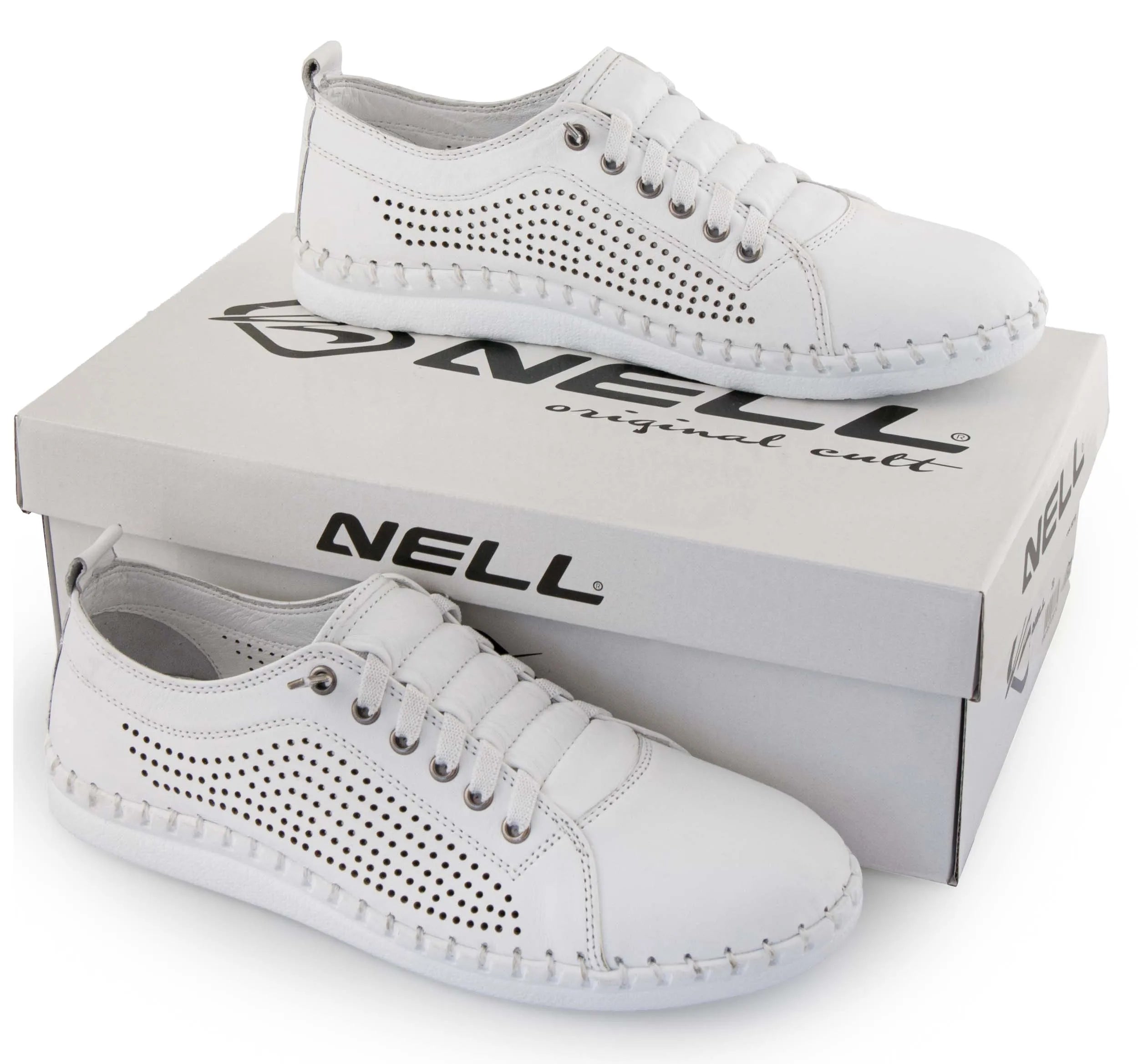 Women's Leather Shoes Nell Perform White