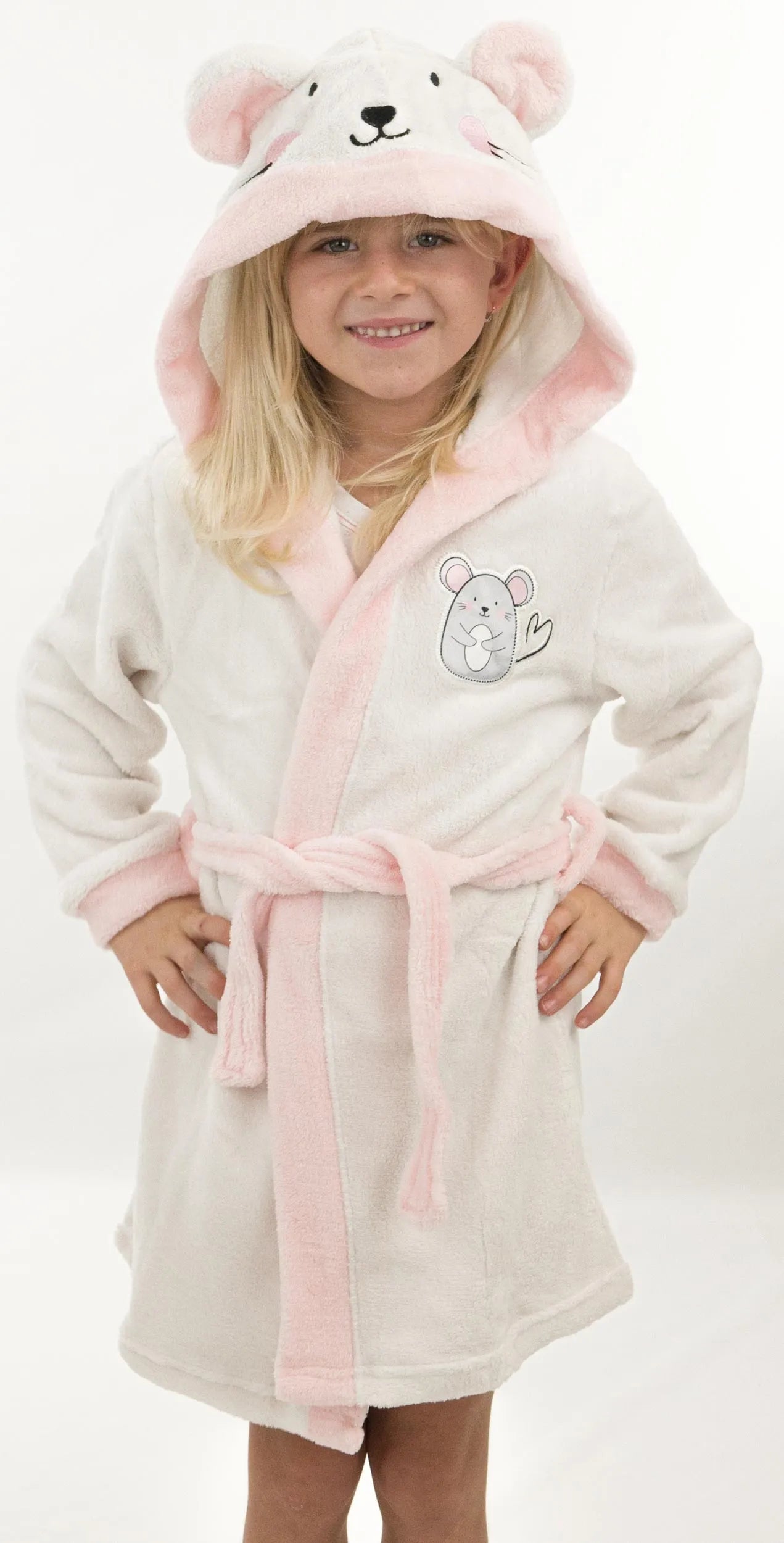 Kinderbadjassen Muis Grijs