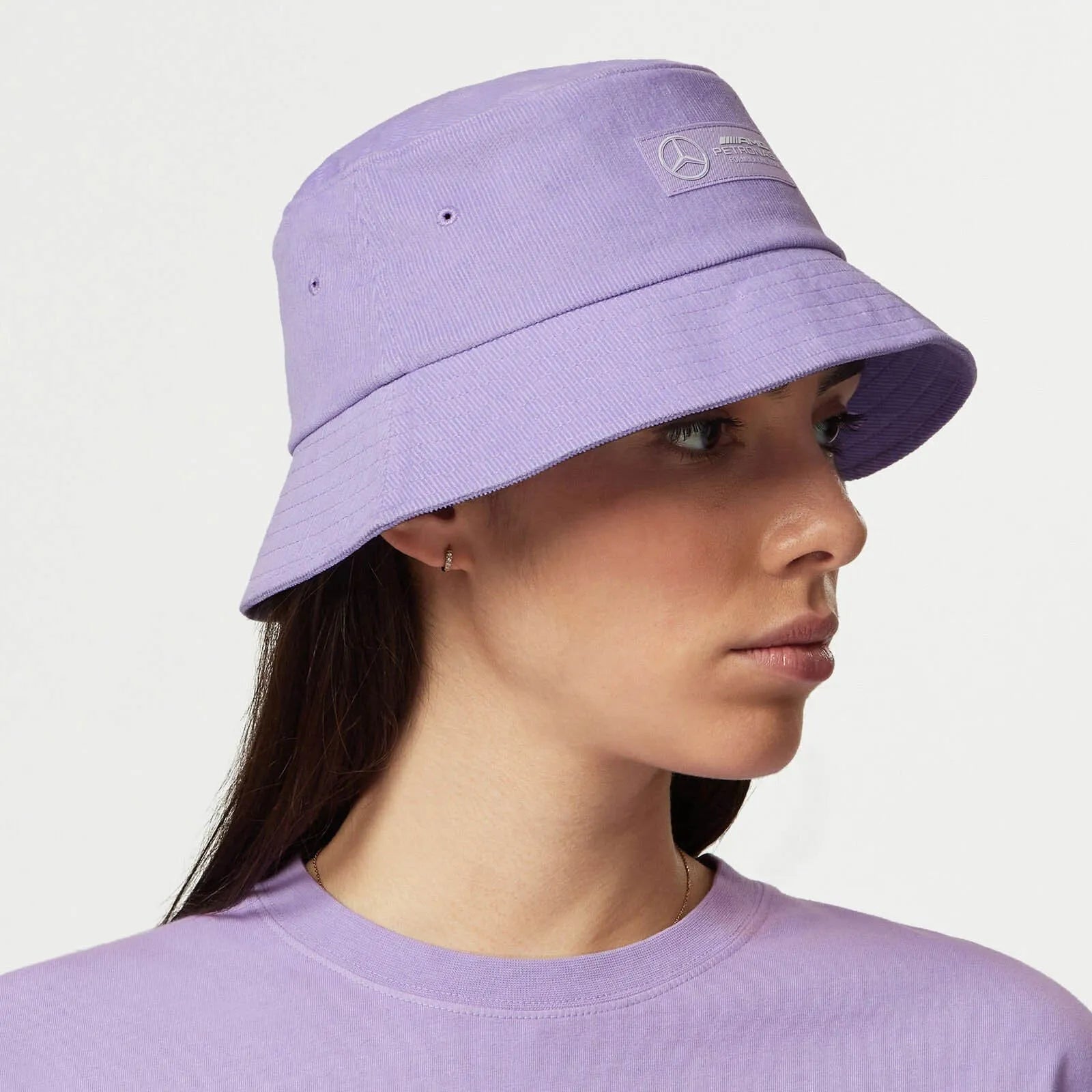 Mercedes Unisex Mapf1 Fw Retro Cord Bucket Hat Lilac Purple
