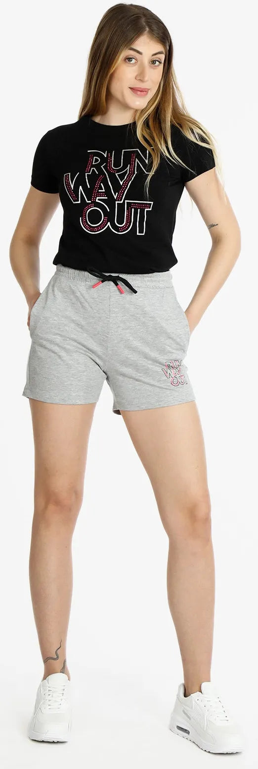 Pantaloni scurți pentru femei Athl. Dpt Bergamo Melange Gri