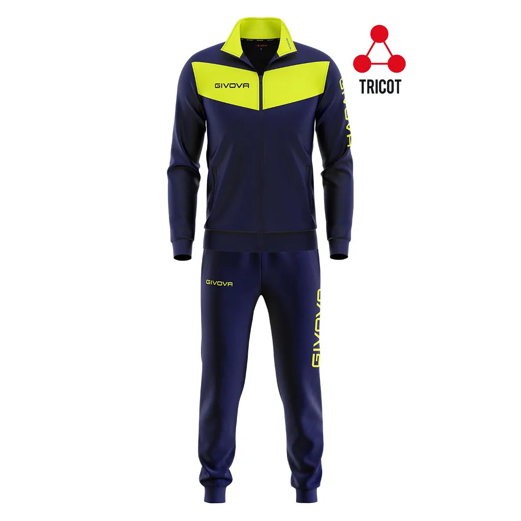 Conjunto Deportivo Givova Visa Azul Marino-amarillo Azul Fluo