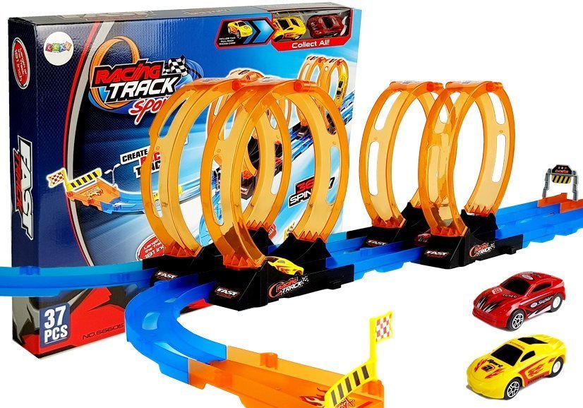 Race Track With 4 Loops Two 181 Cm Cars