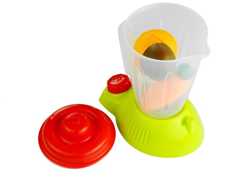 Set Of Vegetables And Fruits With A Battery Blender And A Tray