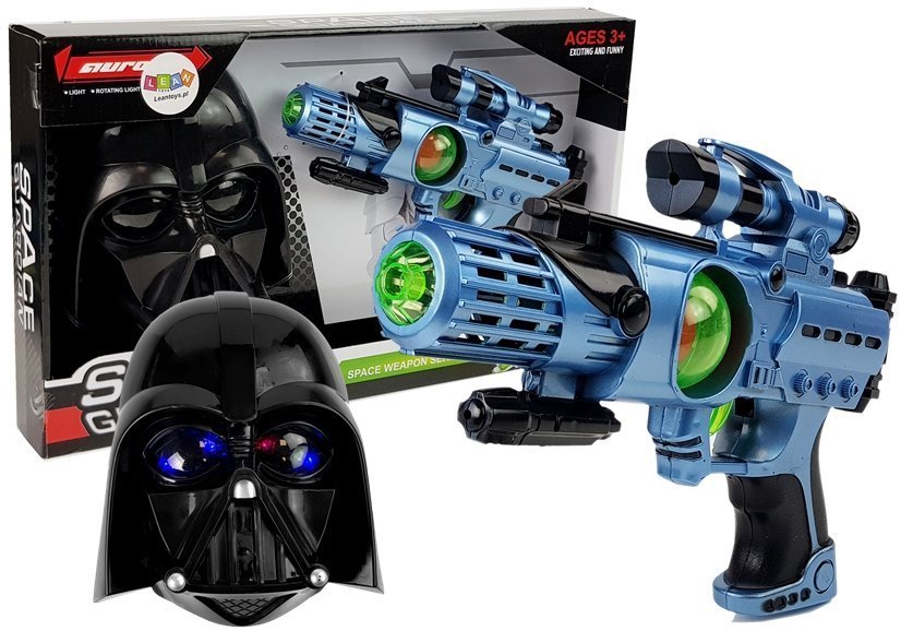 Set Laser Gun Space Warrior Mask Lights Sounds