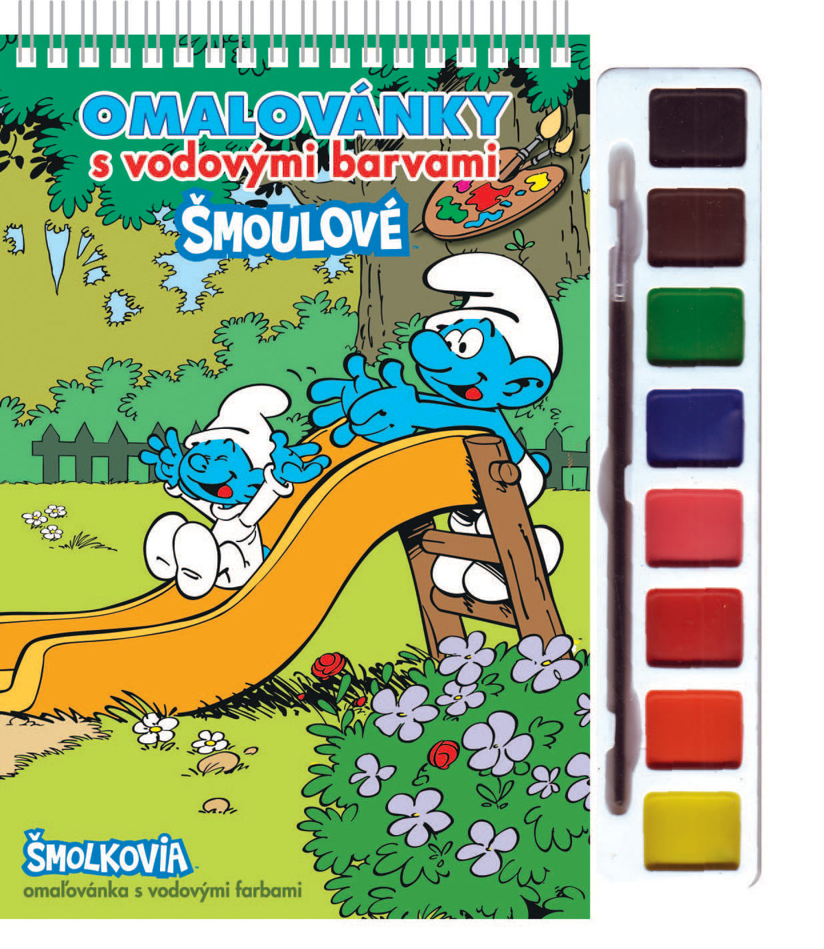 Kleurboek met verf en een penseel Smurfen 2
