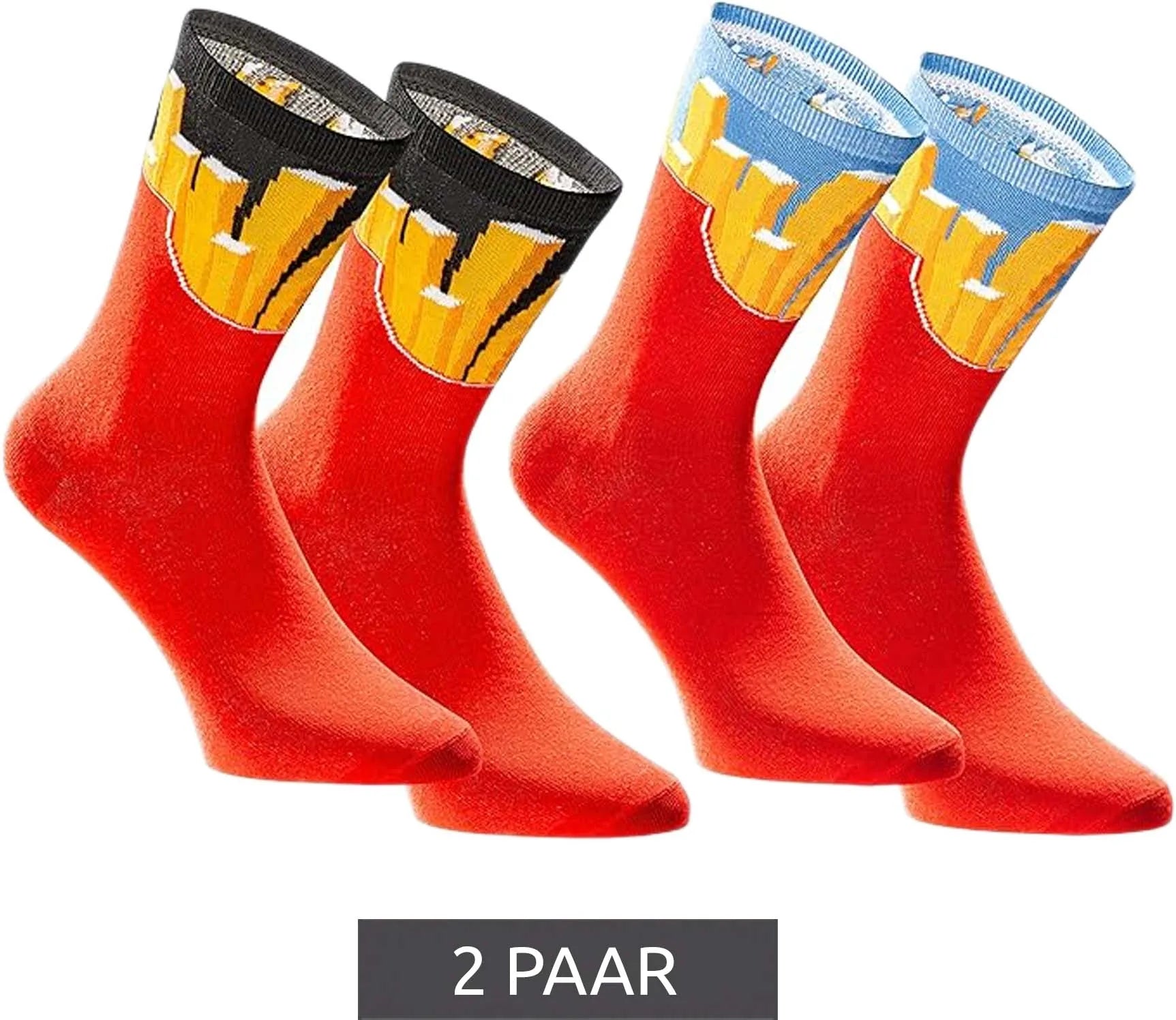 Sokken Tastic Unisex Sokken 2-pack Pommes Giftbox Rood