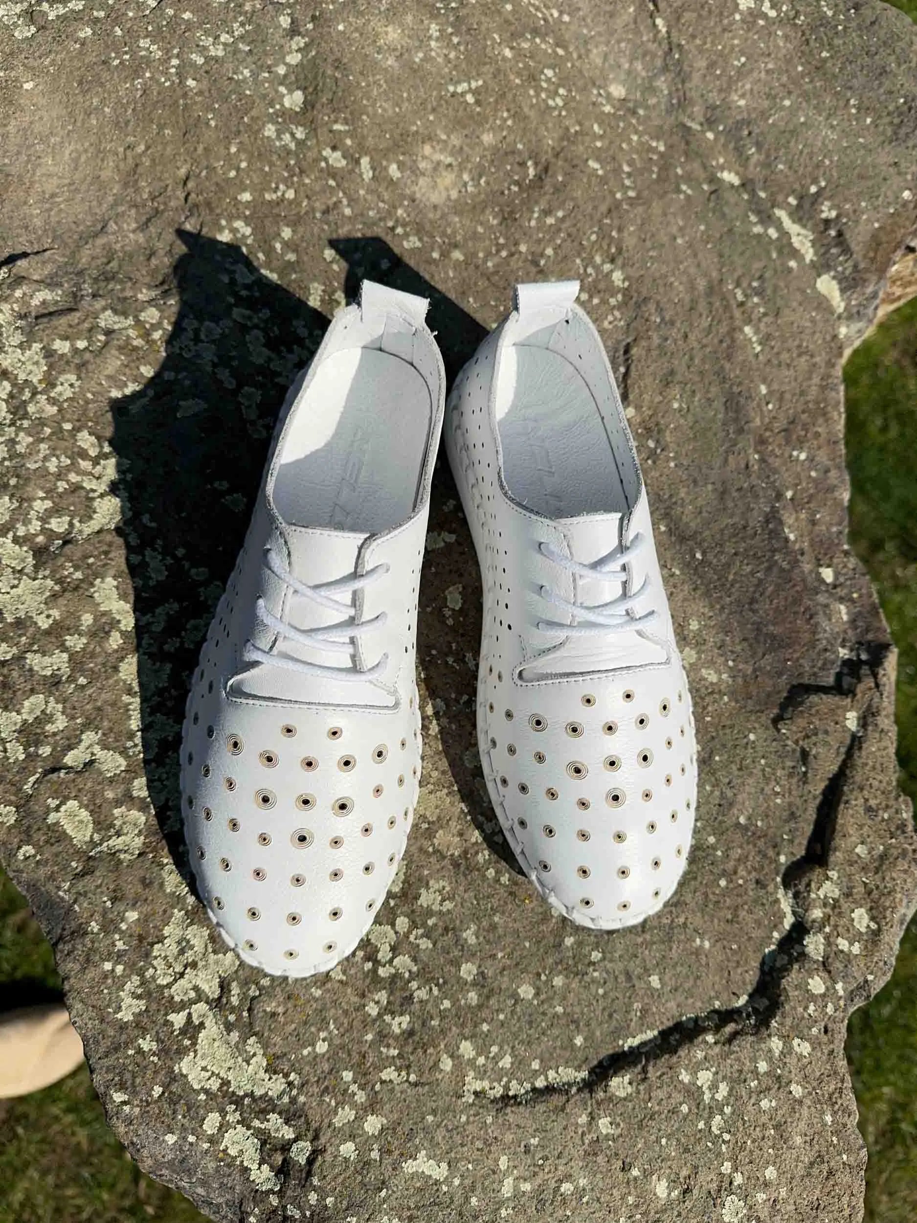 Sommerschuhe aus Leder für Damen Nell weiß 39