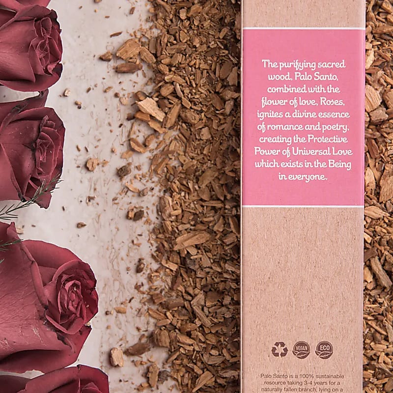 Sagrada Madre Palo Santo Kadidlo s růží – sada 3 ks - ±30g