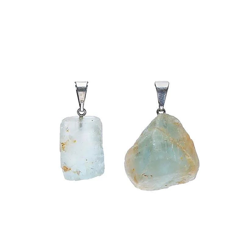 Pingente de pedra preciosa áspera de topázio azul - pacote de 2 unidades - ± 1,5 cm - 3 cm