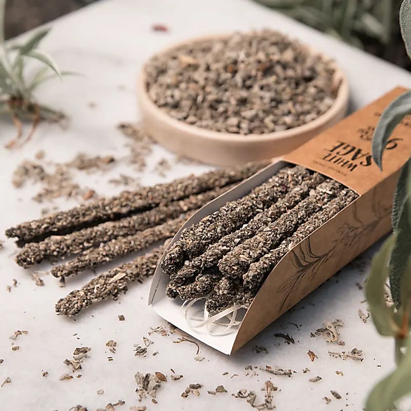 Sagrada Madre Incenso Alle Erbe Salvia Bianca --set Da 2 Pezzi - ±44g