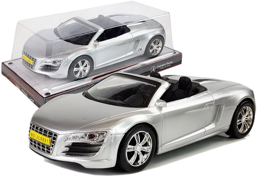 Voiture miniature cabriolet argent 1:18