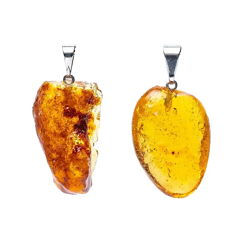Bioráin siogairlín Gemstone ómra (copal) Druileáilte -- ±25cm Pacáiste As 2 ríomhaire - ±2.5cm Pacáiste As 2 ríomhaire