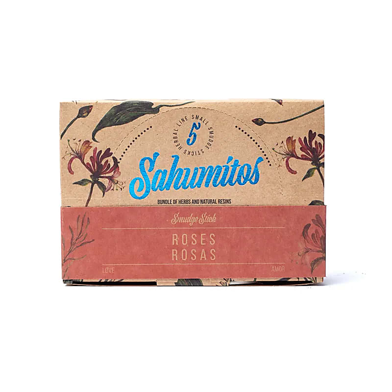 Sagrada Madre Sahumitos Smudge Roses Per 5 In Display Box - 18x4x12cm