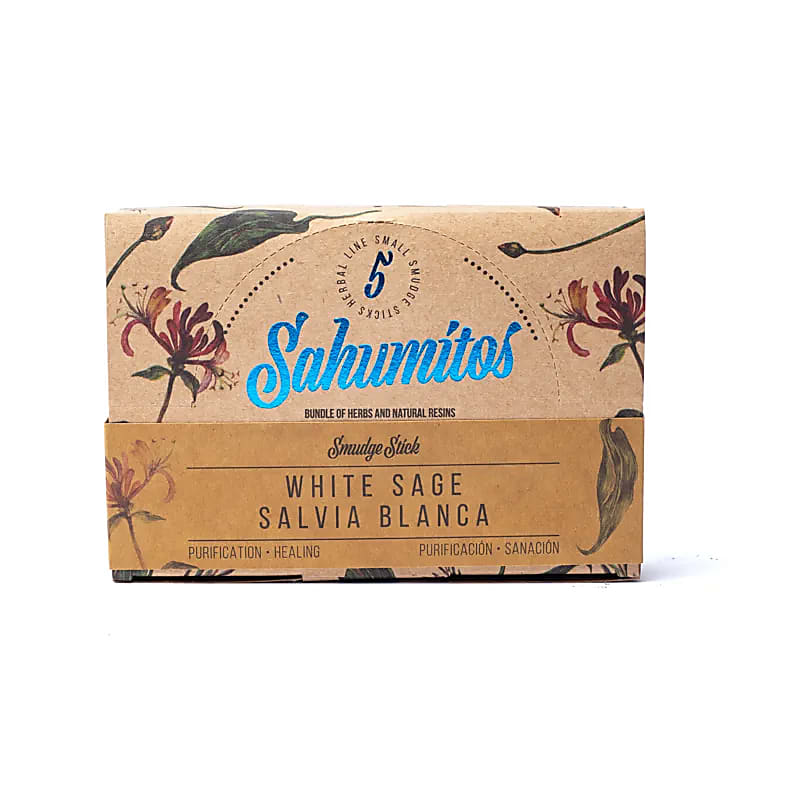 Sagrada Madre Sahumitos Smudge White Sage Per 5 In Display Box - 18x4x12cm