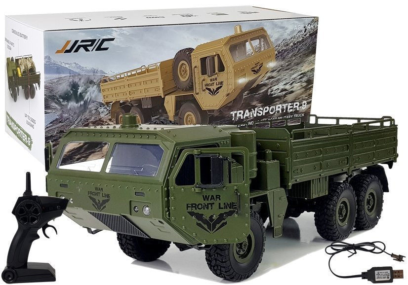 Military Remote-controlled Car 47 Cm All-terrain Transporter 6 Wheels R/c