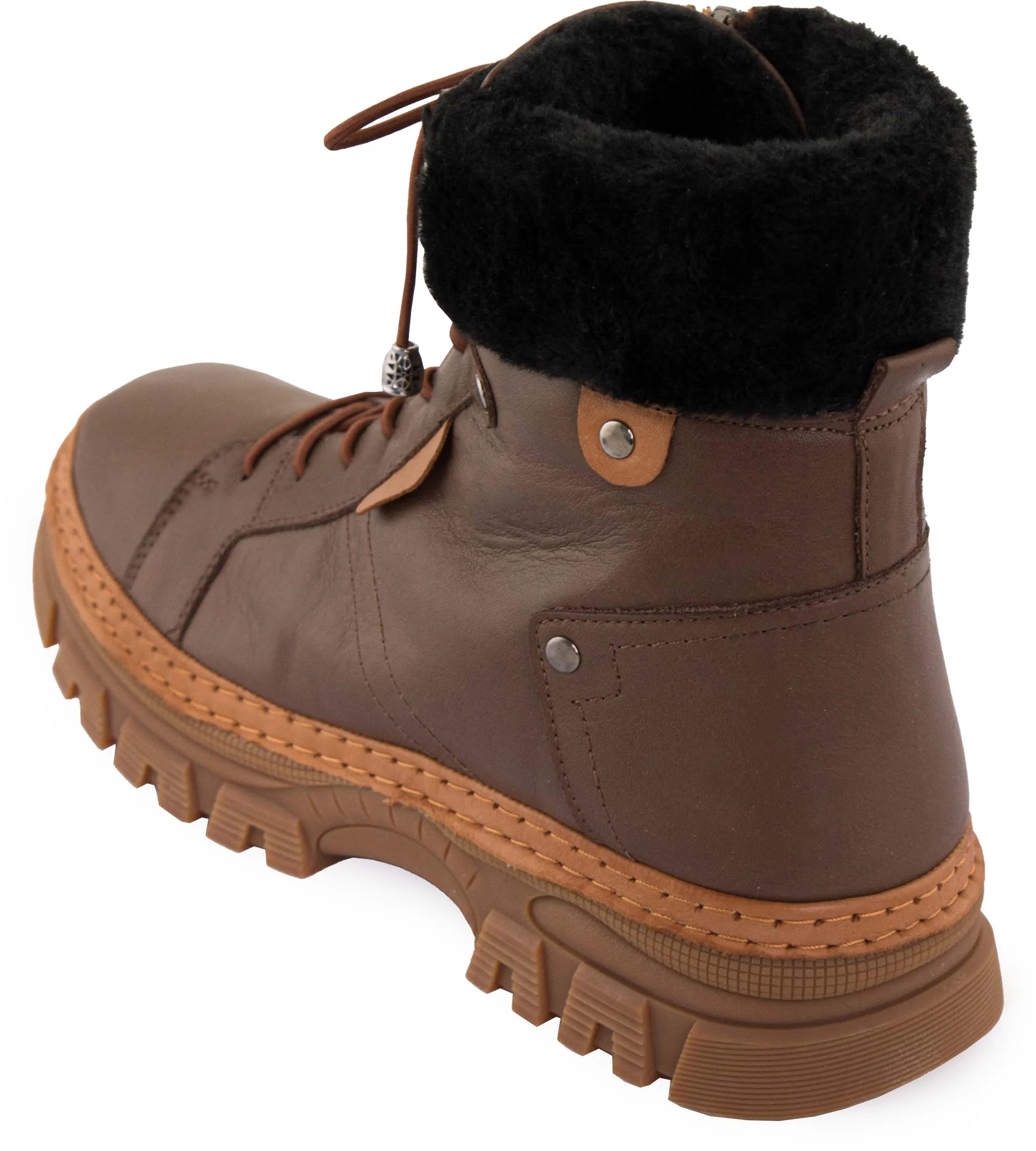 Kvinnors vinterläderstövlar Nell 207 Praline Brown