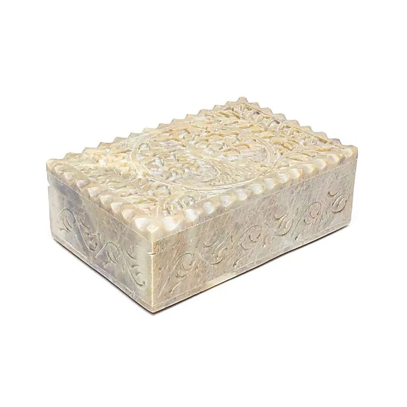Tarot Or Jewellery Box Tree Of Life Soapstone - 15x10 Cm