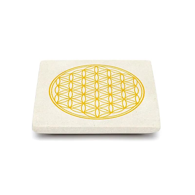 Incense Burner Flower Of Life Sandstone --package Of 4 Pcs - 10x10 Cm