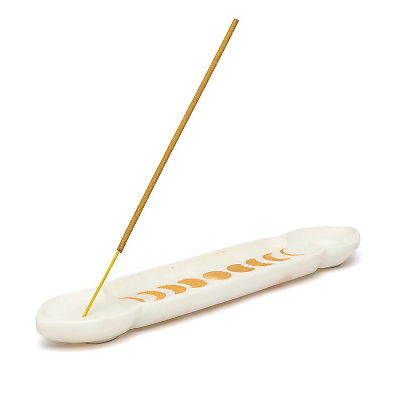 Céimeanna Gealach Burner Incense Marmar Bán - 25.5x5.5x1.5 Cm