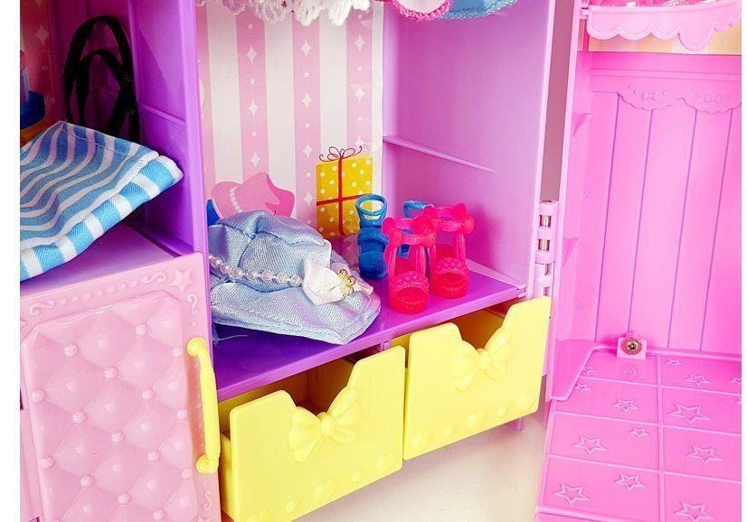 Dressing Room With Light And Mirror. 26 Cm Doll. Clothes Set. Accessories