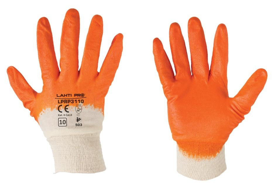 Gloves Nitryl Yell-white L220110p 12 Pairs 10 Ce Lahti