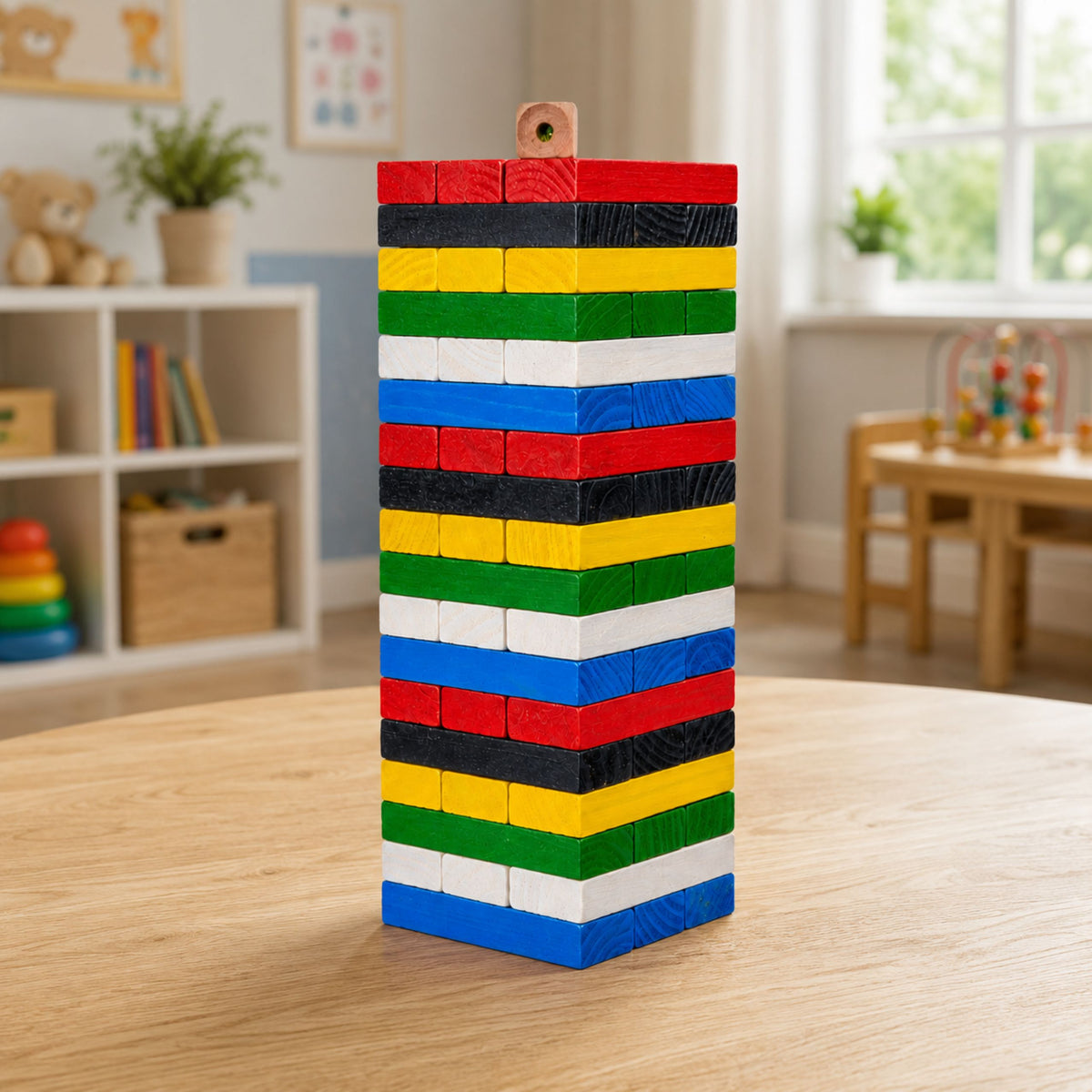 Family Arcade Game Wooden Puzzle Tower Colors Dexterity