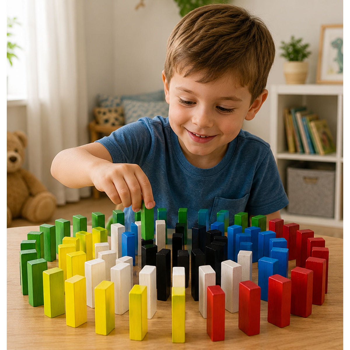Family Arcade Game Wooden Puzzle Tower Colors Dexterity