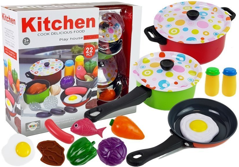 Kitchen Set Dishes Cook 22 Pieces