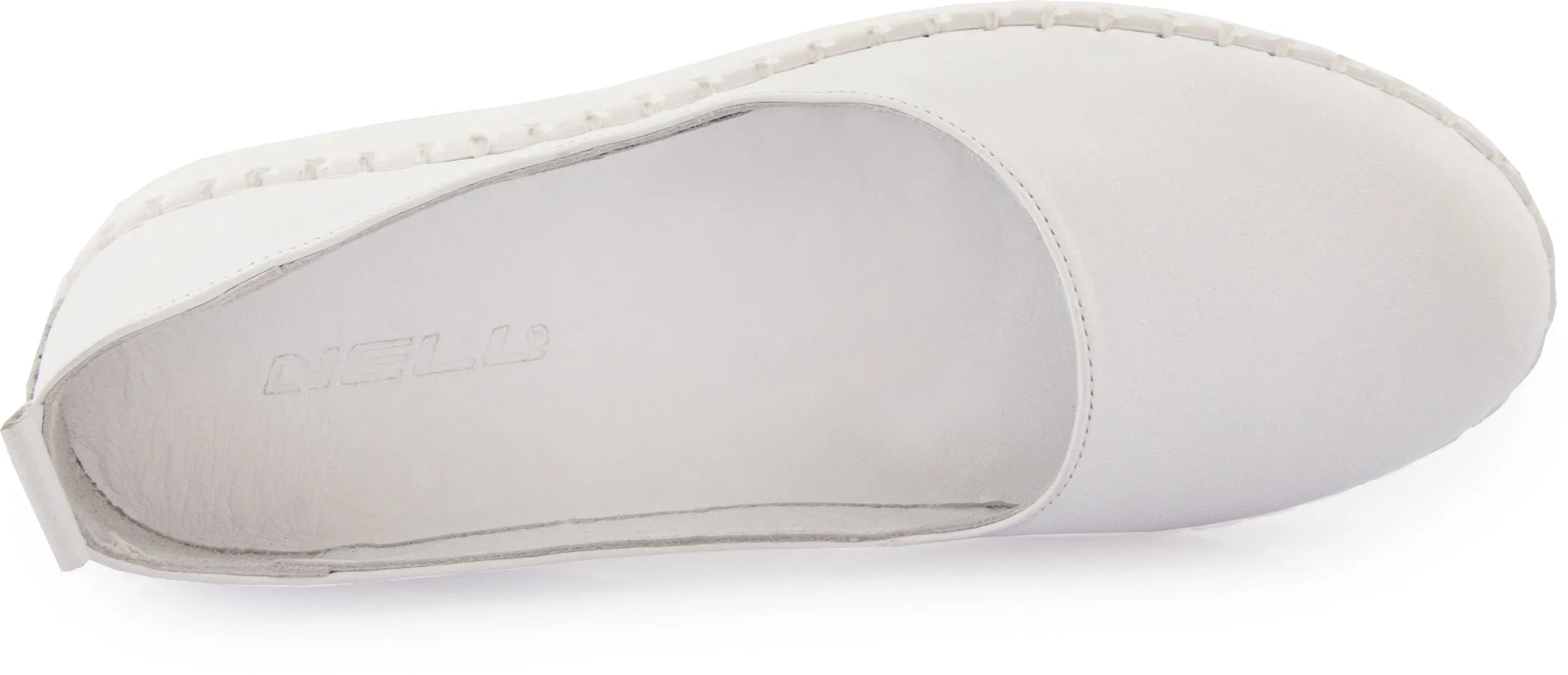 Damen-Ballerinas aus Leder Nell Weiß Weiß