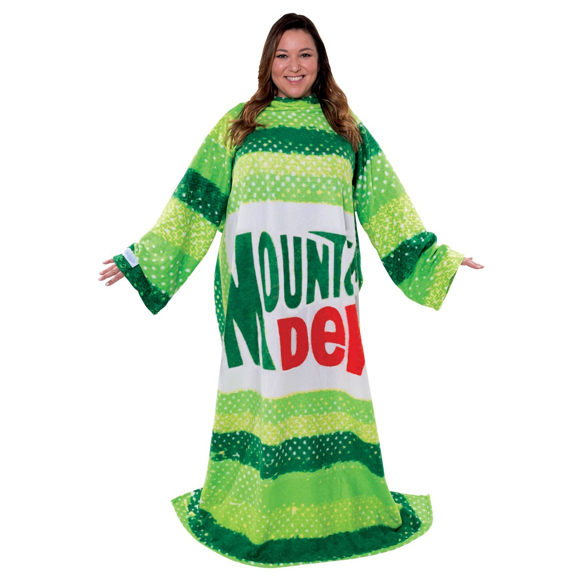 Snuggie Original - Tæppe Fleece - Med ærmer - Mountain Dew Green Retro
