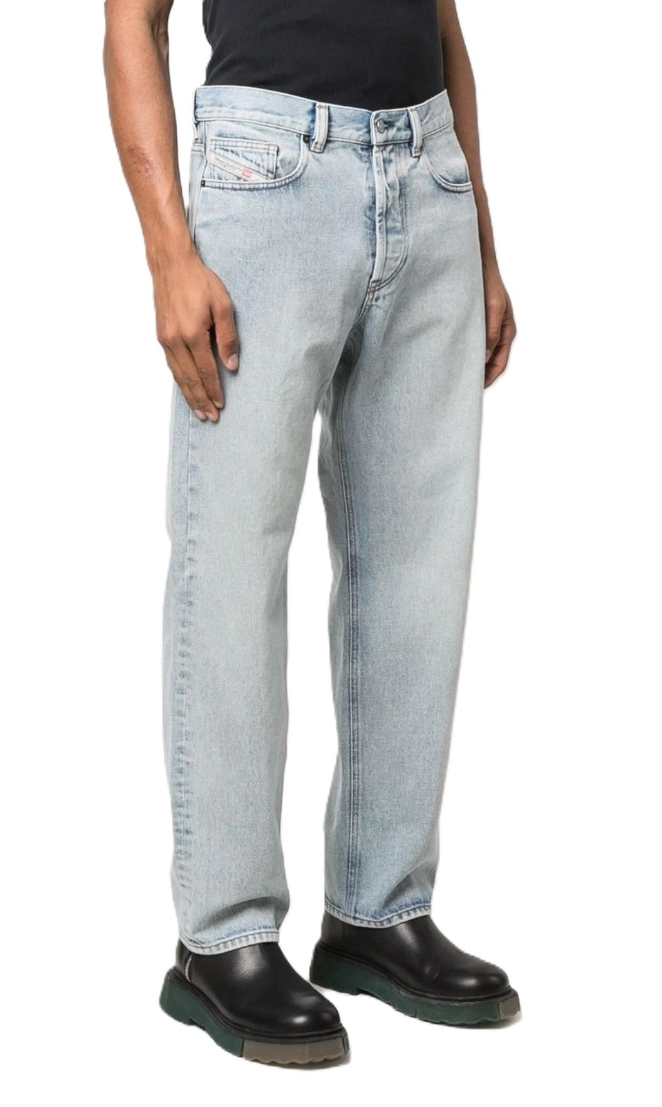 Diesel 2010 09c14 mænds jeans løs lige vasket blå denim Rrp250