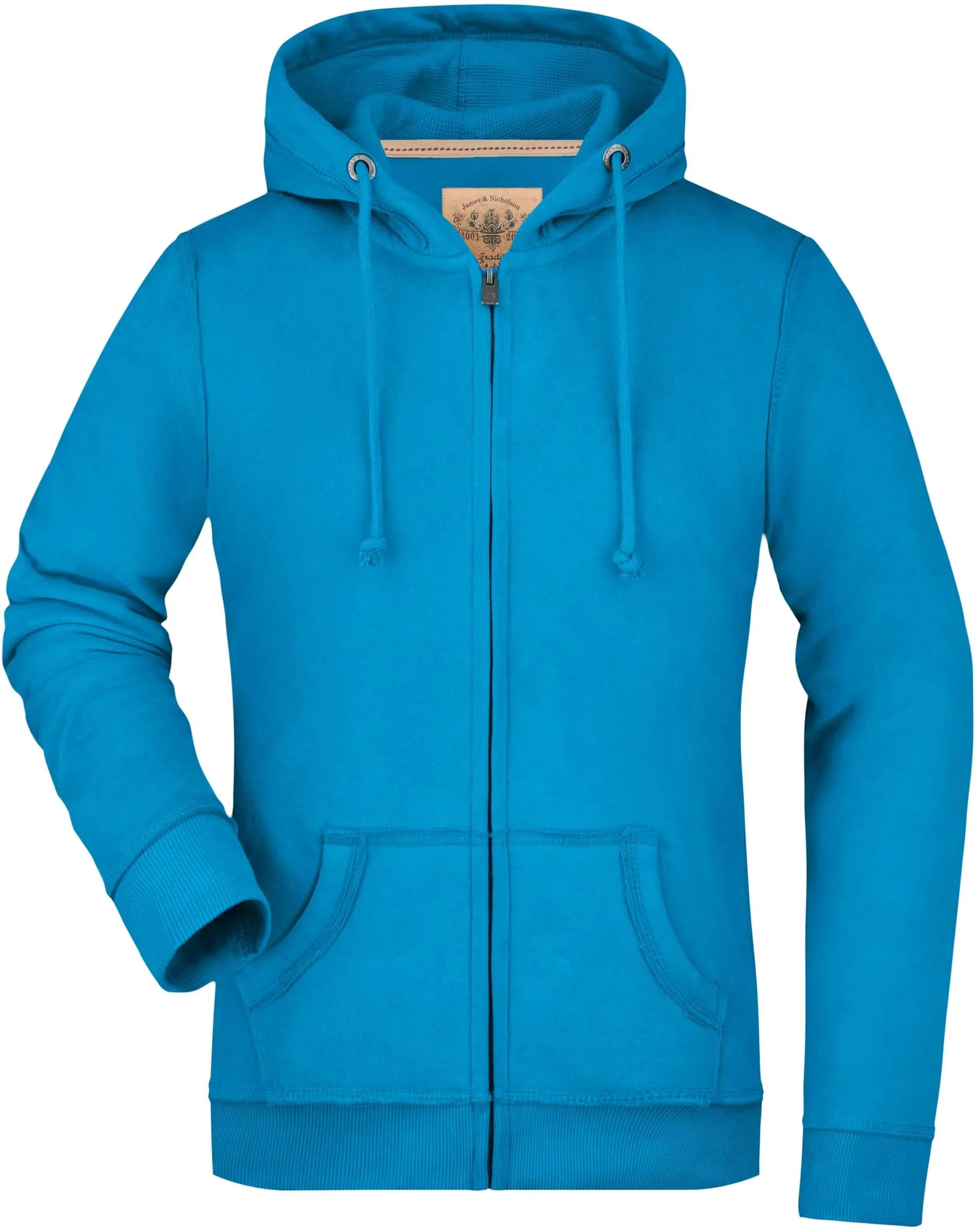 Moletom feminino James & Nicholson Vintage com capuz azul