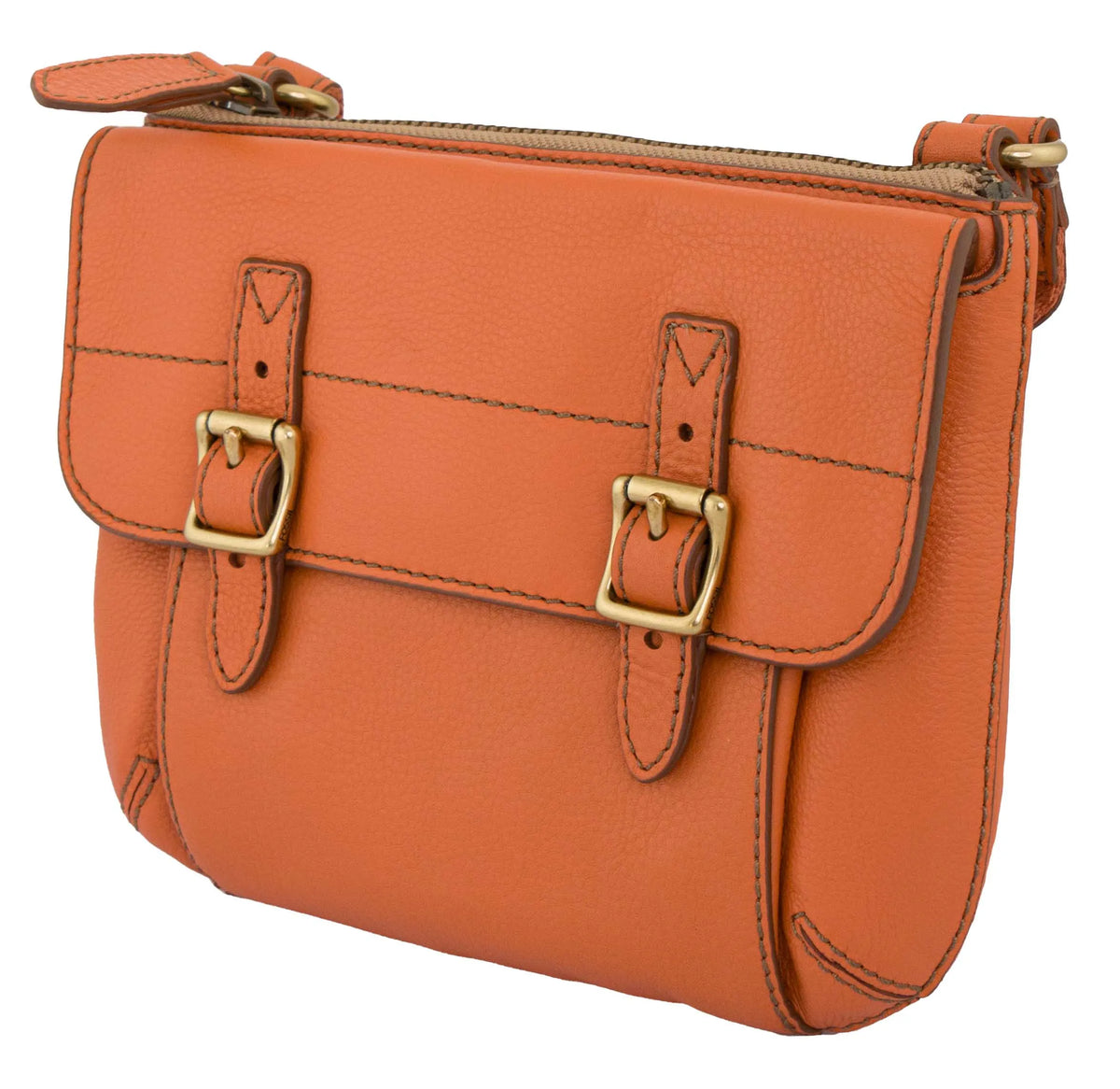 Дамска чанта Fossilwmns Leder Shoulderbag Tate Top Light Orange Orange