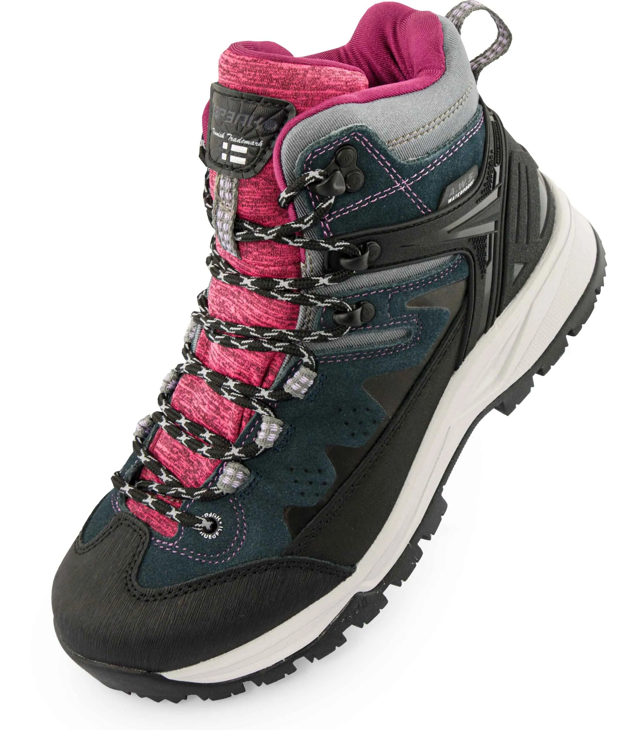 Botas ao ar livre botas de caminhada icepeak wynne mid cut wp impermeável rosa 42