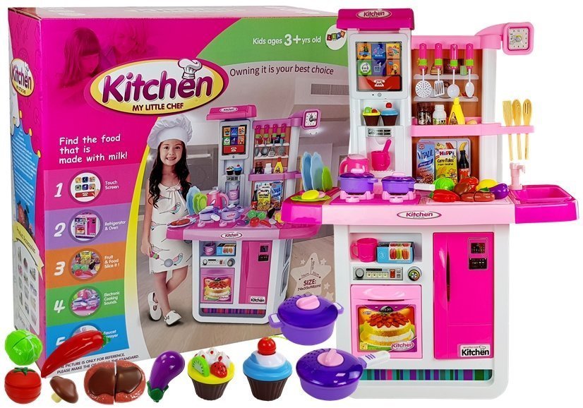Pink Kitchen With Water Pots Groceries Sound