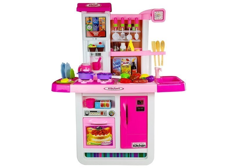 Pink Kitchen With Water Pots Groceries Sound