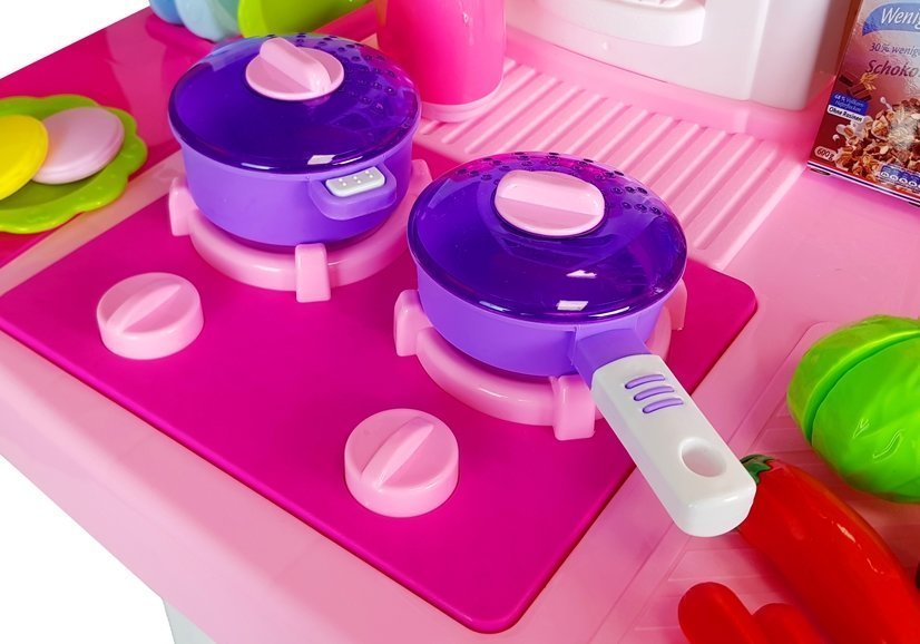 Pink Kitchen With Water Pots Groceries Sound