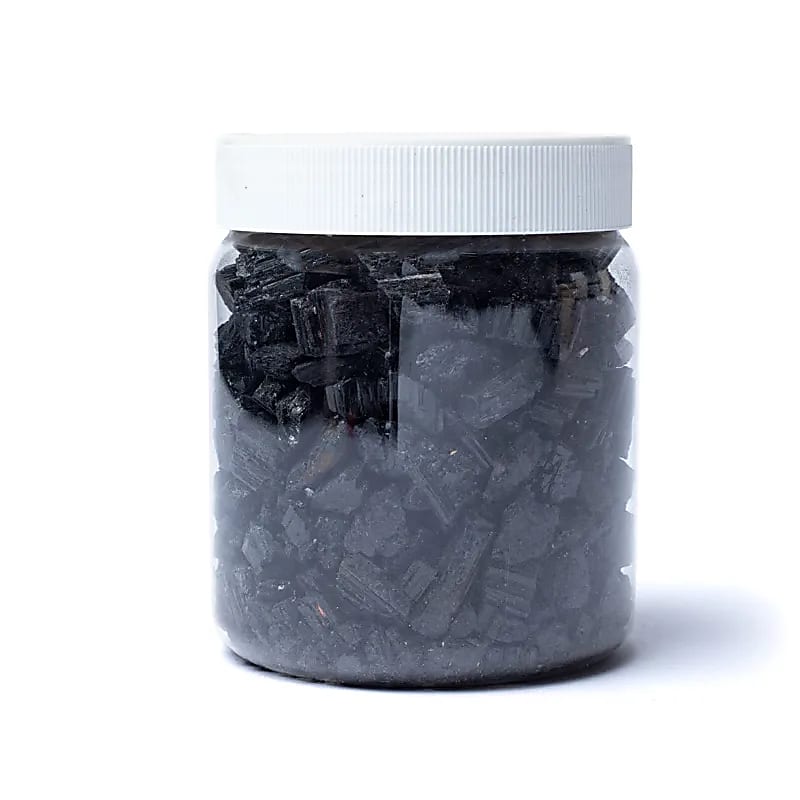 Svarta turmalinchips - ±0,5-1,5 cm; ±800g