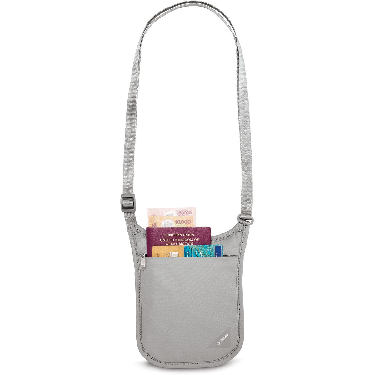 Pacsafe Coversafe V75 Neck Pouch Neutral Gray