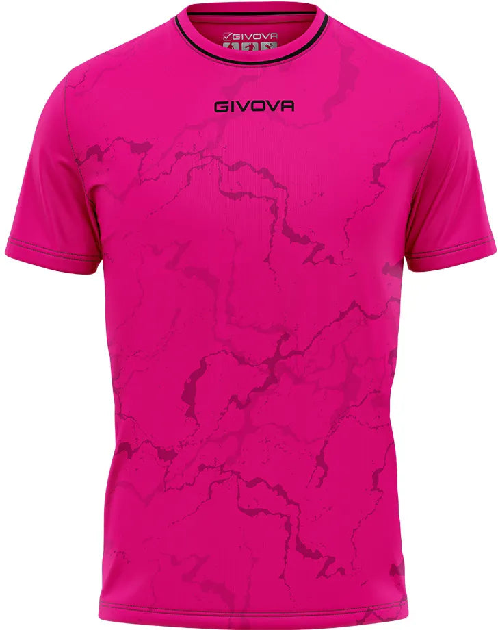 Sportovní tričko Givova Grafite Fuchsia-černá Růžová