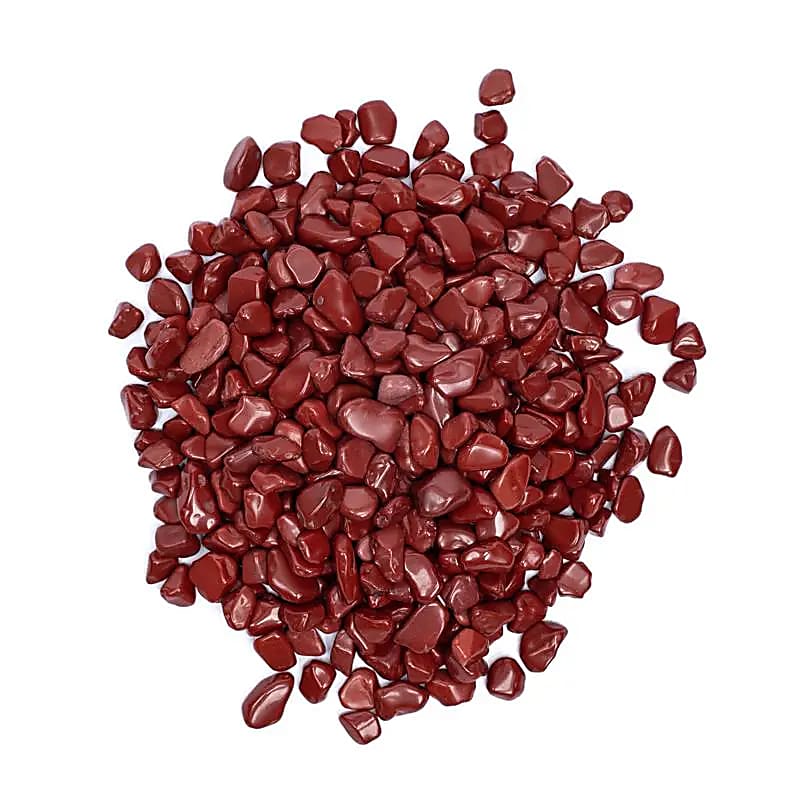 Röd jaspis tumlade stenar A/b kvalitet - ±800 G; ±0,5-2,5 cm