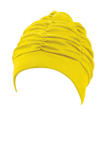 Bonnet de bain Beco pour femme | Tissu | Grande coupe | Jaune