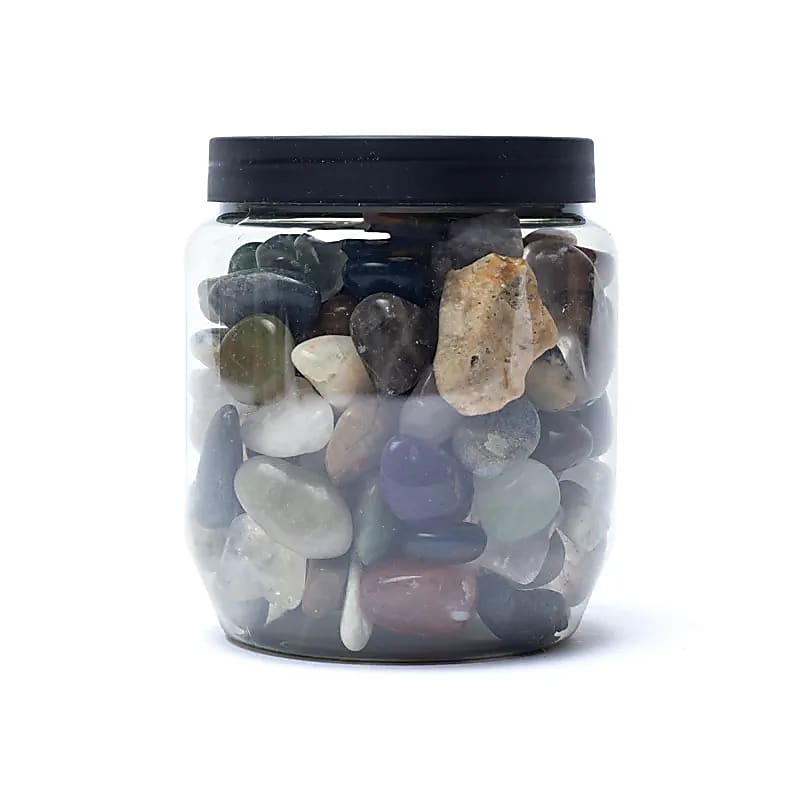 Gemischte brasilianische Trommelsteine B-Qualität – ±1–2 cm; ±500g Set mit 3 Stück