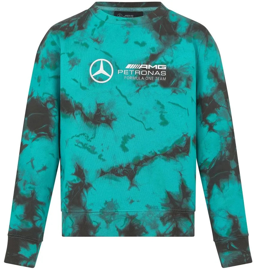 Moletom feminino mercedes wmns mapf1 fw tie dye moletom com gola redonda mult green xs