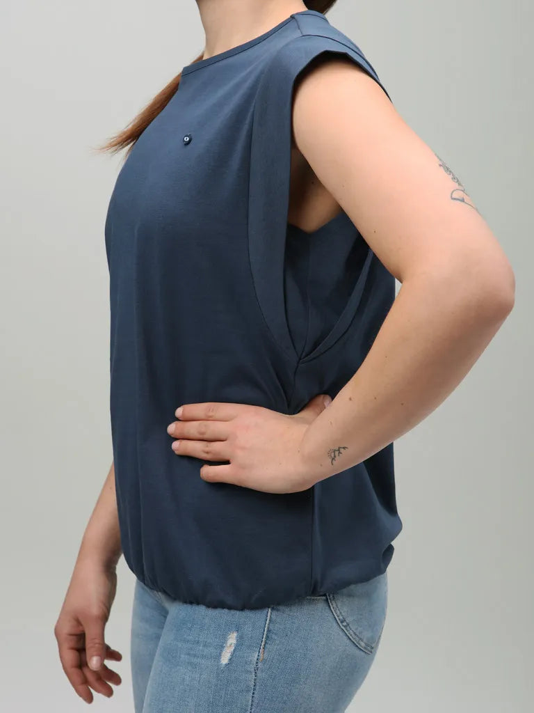 T-shirt femme loop bavora bleu l