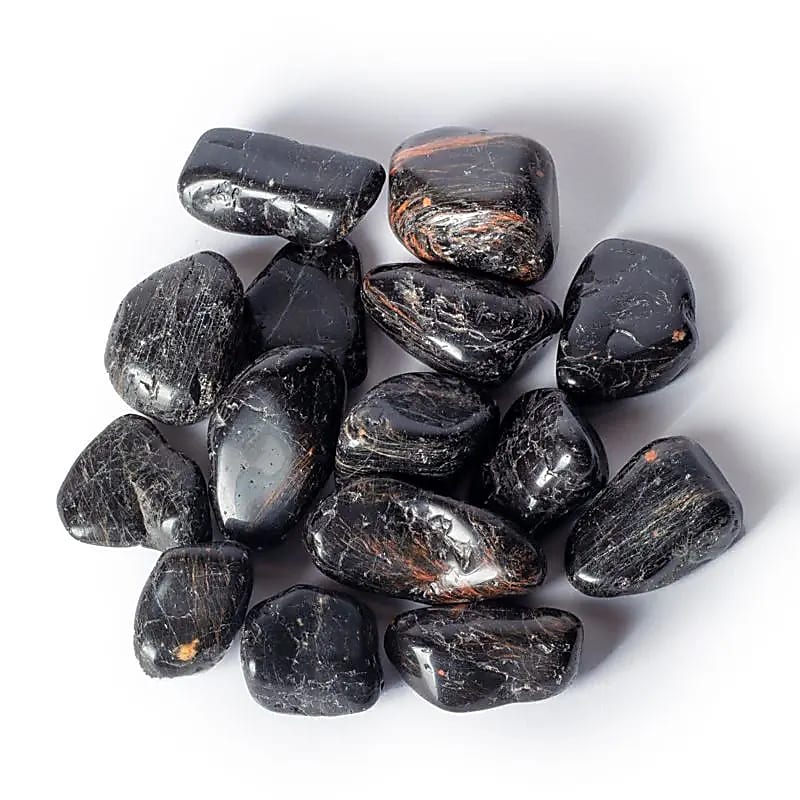 Pedras Roladas de Turmalina Negra Qualidade B - 5x8cm; 500g
