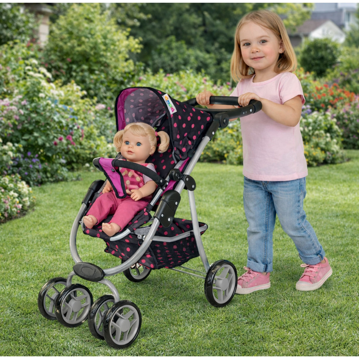 2in1 Stroller With Black And Pink Bag