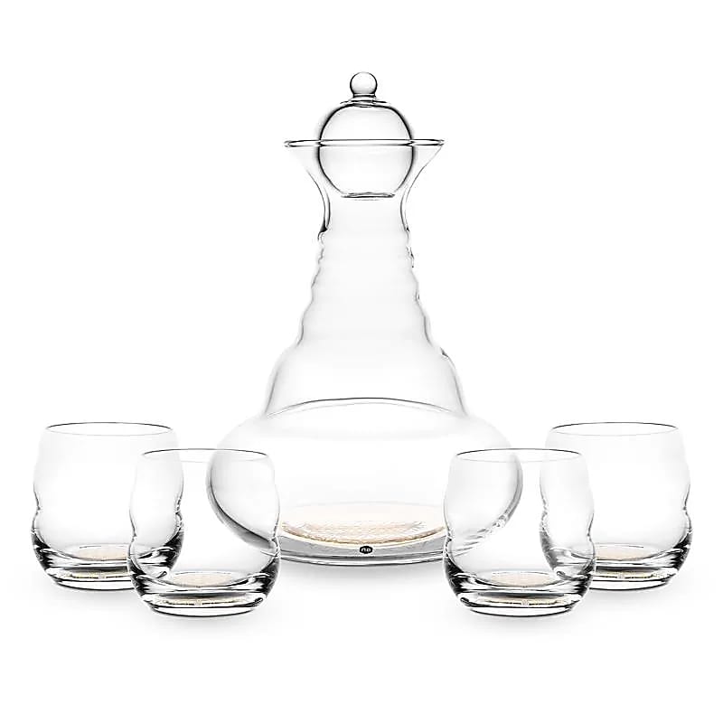 Carafe à Eau Vitale Alladin & 4x Verre Mythos Or - 1300 Ml